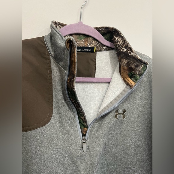 Men's Gray/Camo Under Armour Pullover Jacket Size XL - Picture 3 of 4
